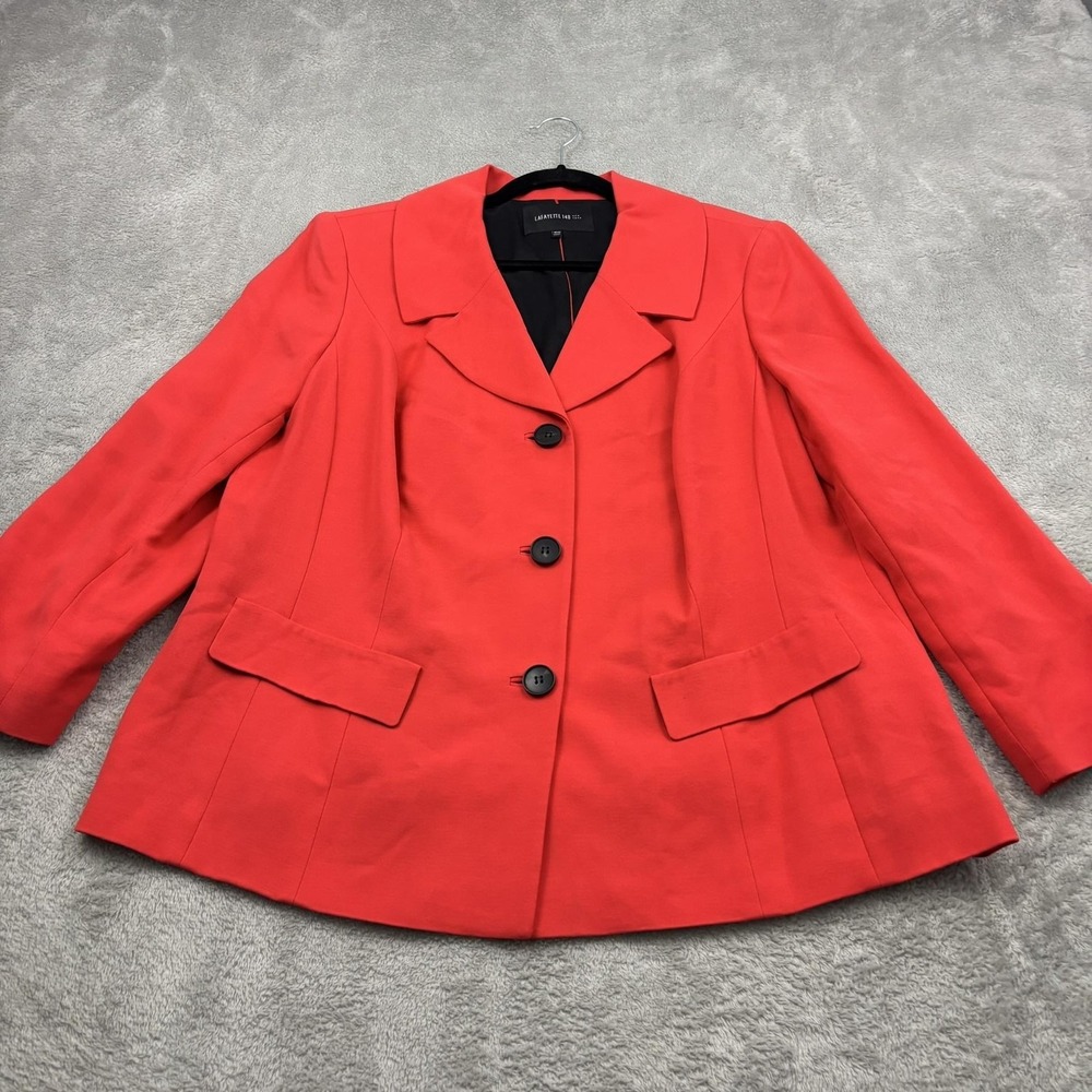 Lafayette 148 New York Blazer Womens 16W Red‎ Single Breasted Career Office